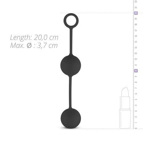 Вагинальные шарики со смещенным центром притяжения Easytoys, силиконовые, черные, 20 х 3.7 Sex Aura | Зображення 1