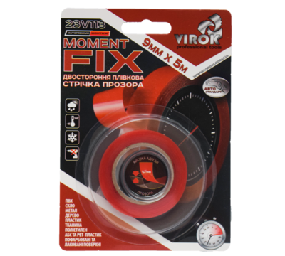 Стрічка 2-стороння плівкова VRIOK Moment Fix: 9 мм х 5 м VR-23V113