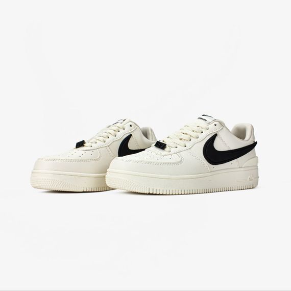 Кросівки демісезонні Nike Air Force матеріал шкіра колір бежевий, чорний | Зображення 3