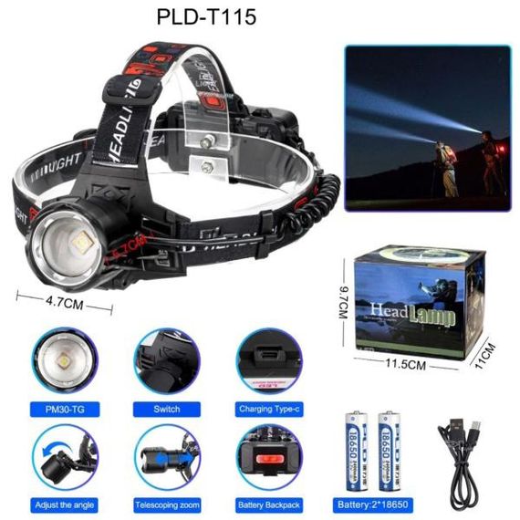 Налобний ліхтар для точних робіт PLD-T115-PM30-TG, Налобний ліхтар для туризму риболовлі та полювання GI-76 | Зображення 3