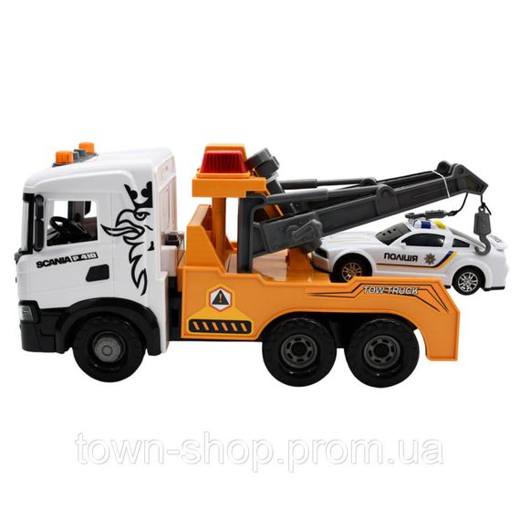 Игровой набор Эвакуатор Scania с машиной полиции TechnoDrive 3004KS серии Mid Truck | Зображення 1