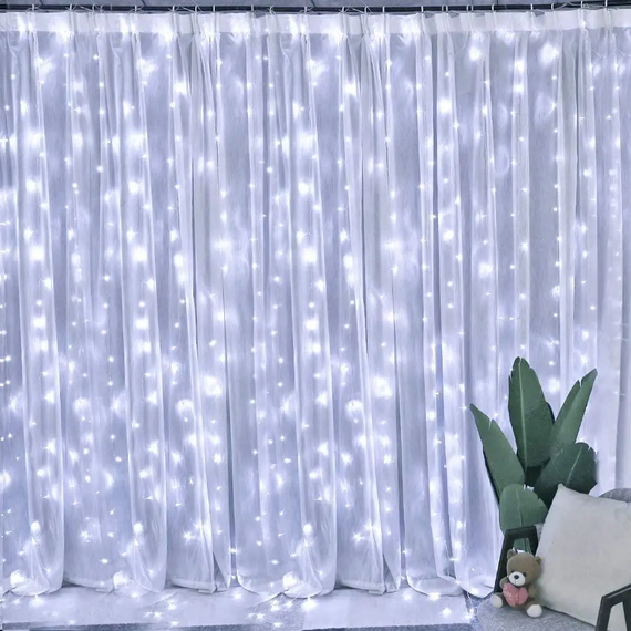 Гірлянда Світлодіодна Штора Xmas 200 LED 3х2 м Білий USB