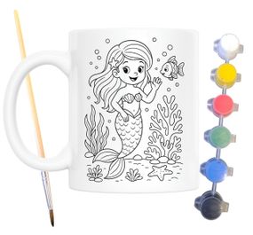 Набір для творчості кружка розмальовка Маленька Русалонька 330 мл біла (КР0125)