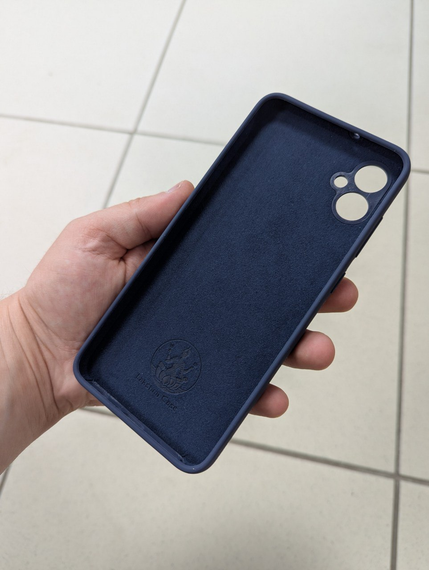 Samsung A05 Протиударний чохол з логотипом софт тач синій | Зображення 1