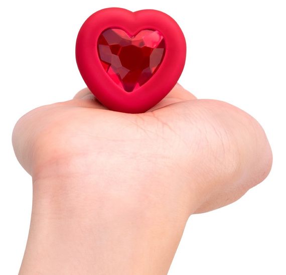 Анальная пробка с вибрацией и пультом управления B-Vibe Vibrating Heart Plug M/L Red sexstyle | Зображення 4