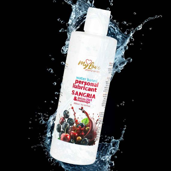 Водний лубрикант 2в1 для інтимної близькості та масажу MyLove Aroma Series Sangria (Сангрія), 300 мл Sex Aura | Зображення 2