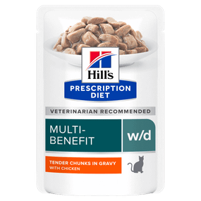 Hill’s Prescription Diet w/d Вологий корм для котів при цукровому діабеті та для контролю ваги, з куркою, 85 г