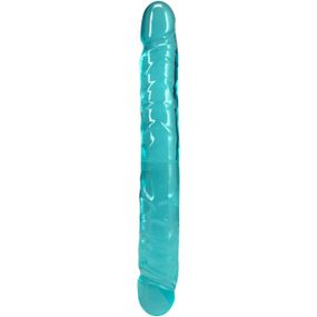 Фалоімітатор двосторонній Doc Johnson Crystal Jellies 12" Jr. Double Dong Teal Sex Aura