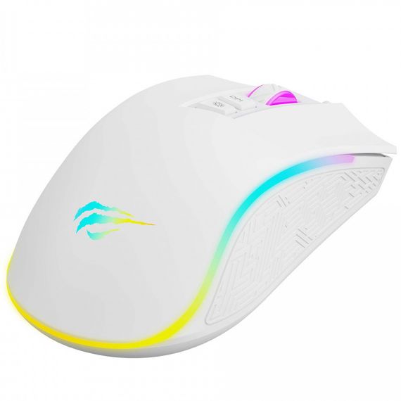 Проводная игровая мышь с 7 программируемыми кнопками HAVIT HV-MS1034 USB White | Зображення 4