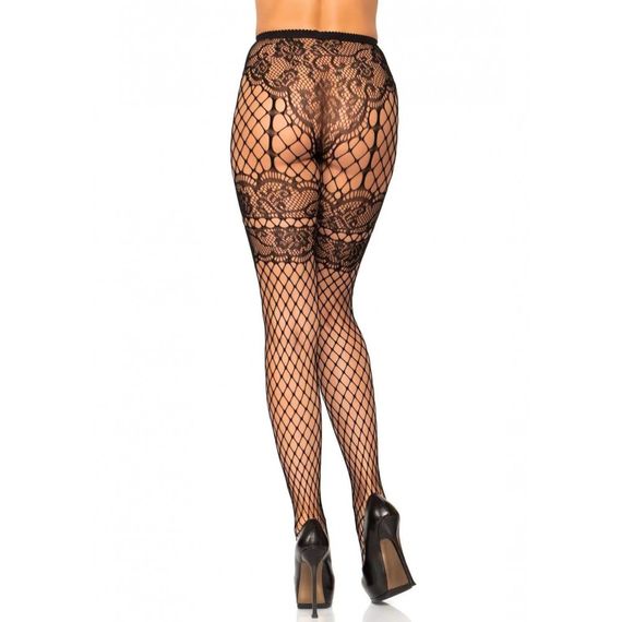 Колготки в сіточку із мереживом Leg Avenue Leg Avenue чорного кольору, O/S | Зображення 1