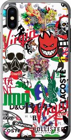 Чехол на iPhone XS Many different logos "4022u-1583-17620"