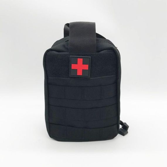 Тактическая аптечка на системе Molle (20х15х8 см), A87, Черная / Аптечный подсумок | Зображення 9