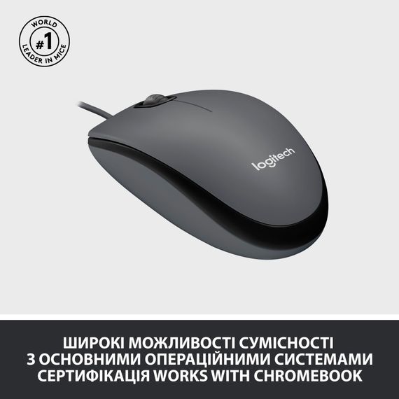 Мишка Logitech M100 USB Black (910-006652) | Зображення 3