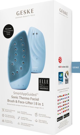 Очищувальна щітка для обличчя GESKE Sonic Thermo Facial Brush&Face-Lifter 8в1 aquamarine | Зображення 7