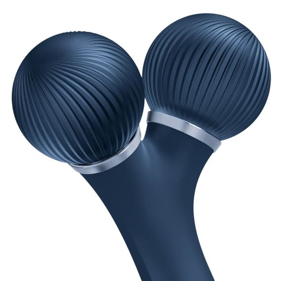 Електронний ультразвуковий ролик для обличчя GESKE Sonic Facial Roller 4в1 gray, Синій | Зображення 4