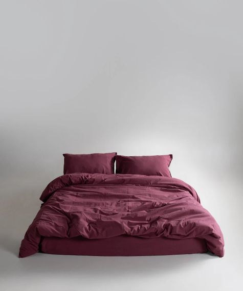 Постельное белье Limasso Stonewashed Ranforce 160 х 220 см семейный Raspberry