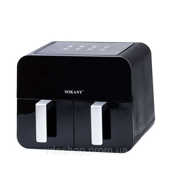 Аерофритюрниця SOKANY SK-10005 на 10 літрів, з двома відділеннями 2400 Вт чорна | Зображення 2