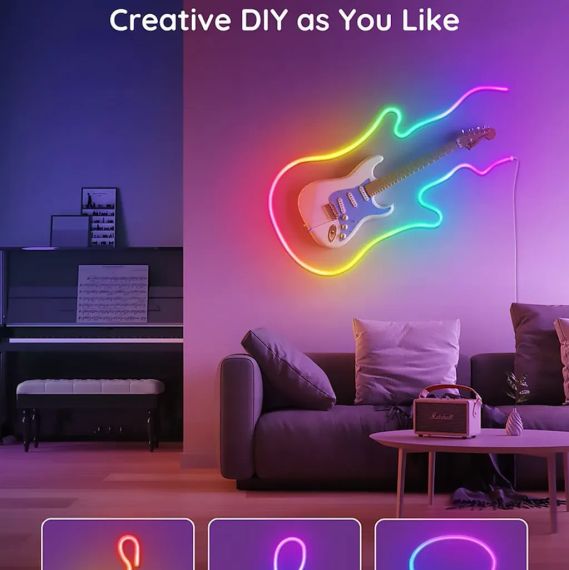 Гибкий неон Light Strip 15 м RGB 12V (6×12 мм) с Bluetooth-управлением | Зображення 1