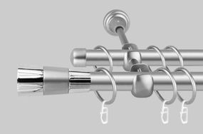 Карниз для штор металевий, дворядний 19 мм Валео Сатин 160 див.
