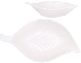 Салатники порцелянові "White City Лист", набір 4 салатники 250мл, 21х11.3см