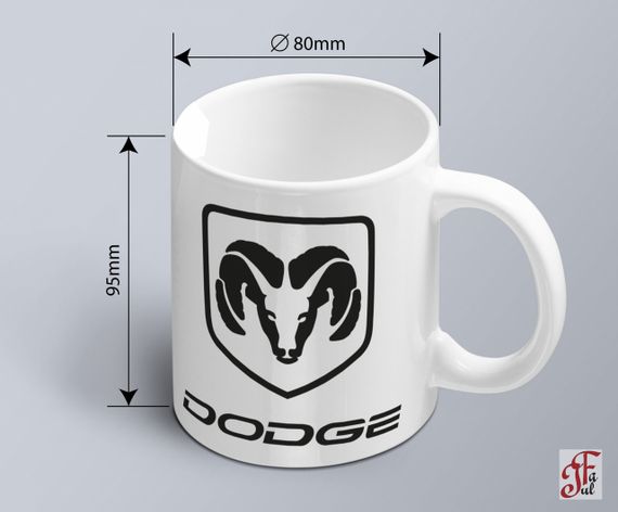 Чашка  з принтом авто логотип Dodge  (02010102035) | Зображення 1