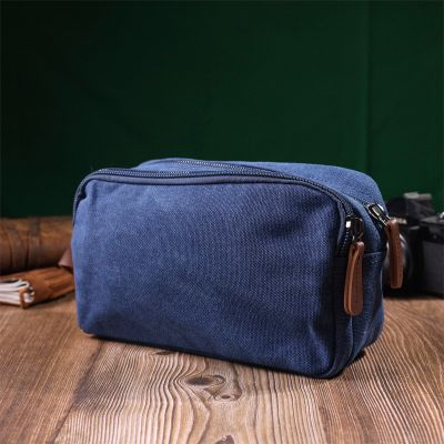 Сумка Vintage На два відділення з текстилю Синя (22234) | Зображення 1
