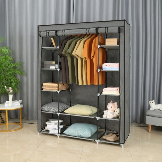 Шафа тканинна для взуття та одягу Bonro Бонро B13 сірий 135x45x173 см (42400223) | Зображення 3