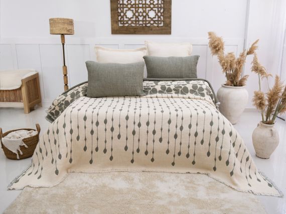 Муслиновое покрывало Saheser Sole 240 х 260 см. Yesil