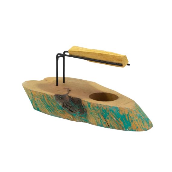 Підставка для Palo Santo з дерева суар Greenwash 22×9,5×8 см ZEN Aroma 5056368335051 | Зображення 1