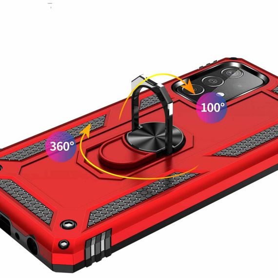 Ударопрочный чехол Serge Ring for Magnet для Samsung Galaxy A72 4G / A72 5G Красный | Зображення 4