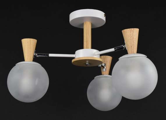 Люстра стельова на 3 лампочки 27292 Білий 28х46х46 см. | Зображення 4