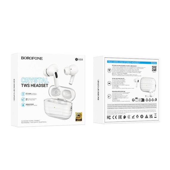 Беспроводные наушники BOROFONE BW84 Dream true wireless BT headset White | Зображення 1