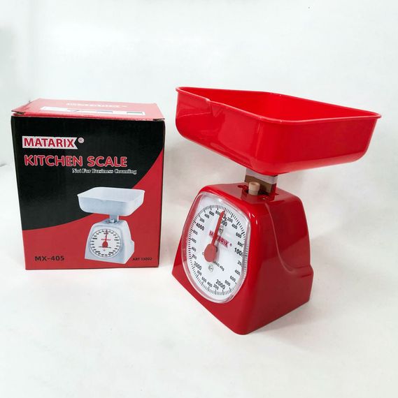 Ваги кухонні механічні MATARIX MX-405 5 кг, ваги для зважування продуктів. Колір: червоний | Зображення 7