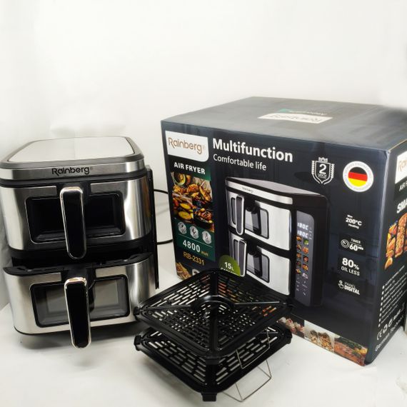 Настольная фритюрница Rainberg RB-2331 4800Вт 15л, Безмаслянная фритюрница для кухни UV-10 | Зображення 4