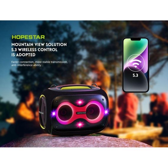 Бездротова Bluetooth колонка HOPESTAR PARTYBOX, 120 ВТ із двома мікрофонами | Зображення 3