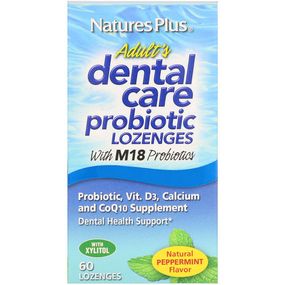 Пробиотик Nature's Plus Adult's Dental Care Probiotic 60 Lozenges Natural Peppermint Flavor NAP-04383