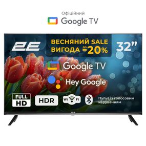 Телевізор 32&quot; 2E LED FHD 60Hz Smart Google TV Black 2E-32A07KF