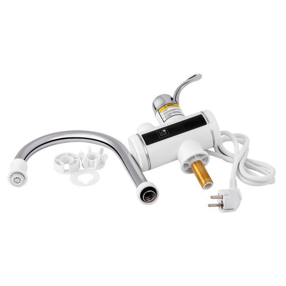Проточний кран-водонагрівач кухонний для кухні Lidz Warm 058 LDWAR058WCR24985 White / Chrome | Зображення 5
