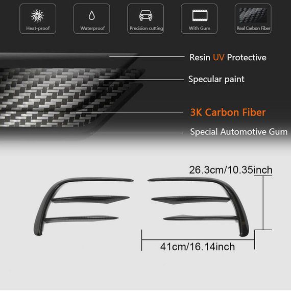 Накладки на передній бампер (для AMG-Line 2020-2025, Сухий карбон) для Mercedes E-сlass W213 рр | Зображення 4