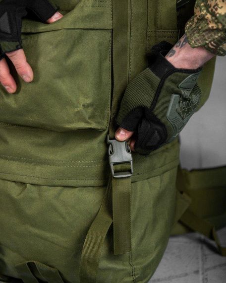 Рюкзак рамный большой армейский для переноса 70л. +  Чехол накидка от влаги | Зображення 3