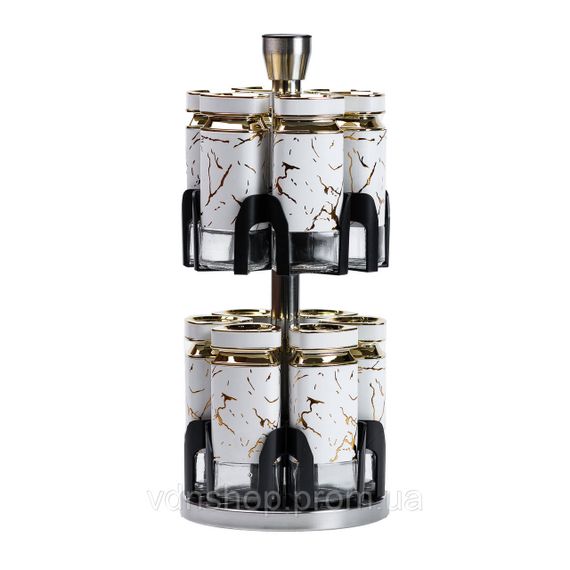 Набор для специй на подставке карусель12 баночек по 120 мл HP1333 | Зображення 1