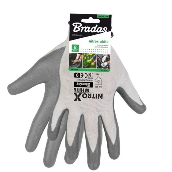Рукавички захисні Bradas NITROX WHITE нітрил розмір 9 RWNWH9 | Зображення 1