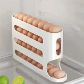 Компактный органайзер для яиц 4-слойный автоматический Plastic shelving AND XL-994 / Контейнер-лоток для яиц