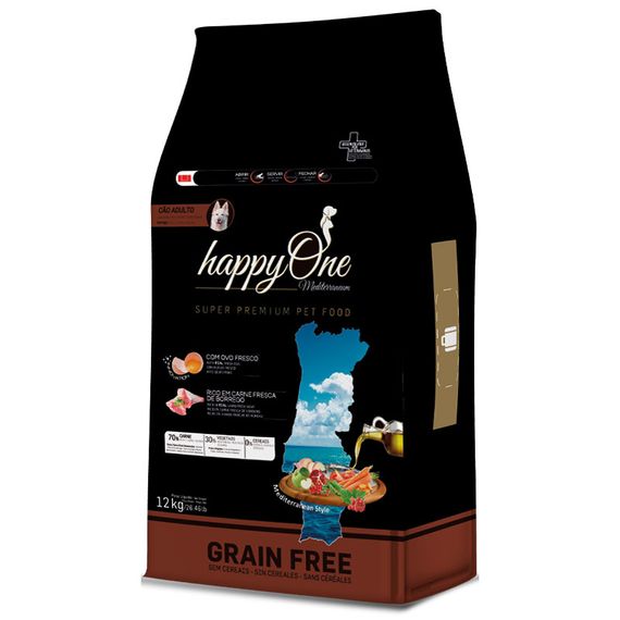 Корм happyOne Mediterraneum Adult Dog Fresh Lamb сухой со свежей ягнятиной для взрослых собак 12 кг