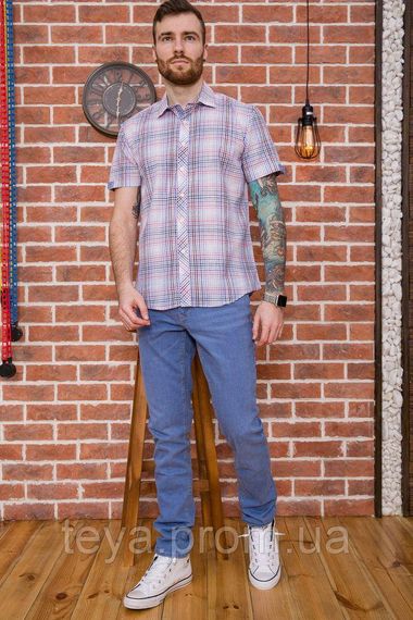Сорочка чоловіча картата колір рожево-синій розмір XL FA_03786 | Зображення 1