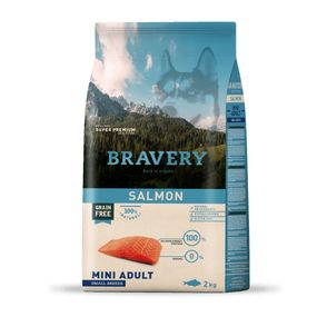 Корм Bravery Mini Adult Salmon сухой с лососем для взрослых собак малых пород 2 кг