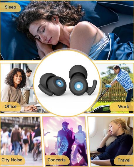 Беруші Biulely силіконові багаторазові 28/34дБ для сну, подорожей, концертів, роботи, шумозахист, кейс | Зображення 3