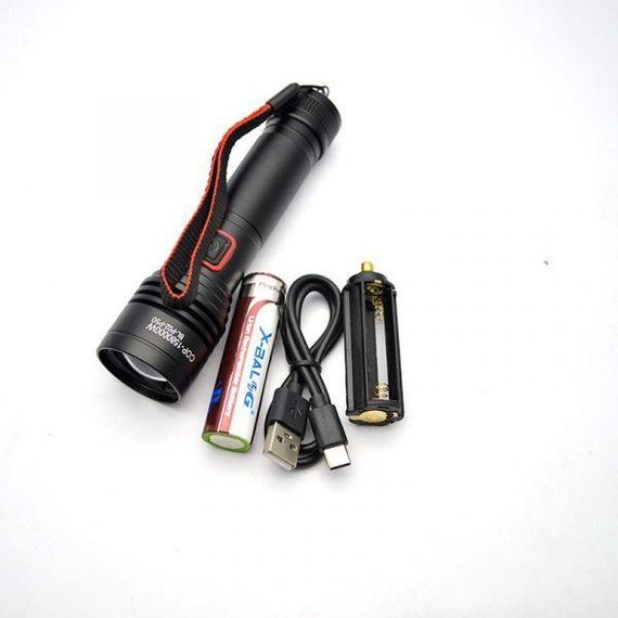 Фонарь BL-P02-P50, 1x18650, ЗУ Type-C, zoom, Box | Зображення 1