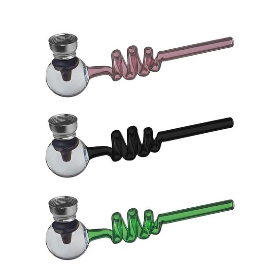 Стеклянная Трубка Спиральная "Herb Pipe Green" | Зображення 2