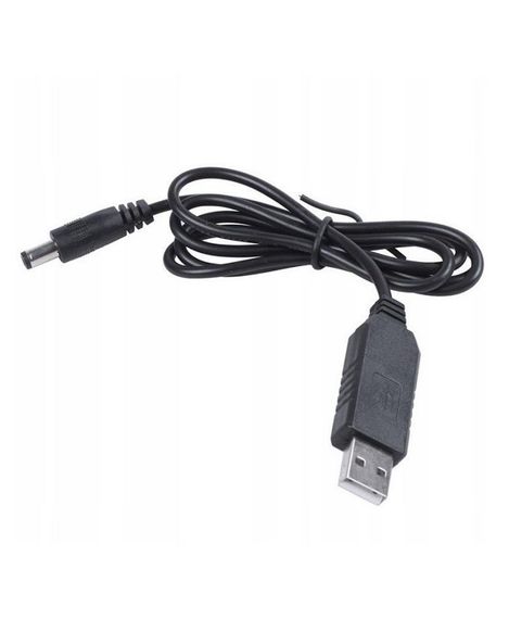 Кабель живлення перетворювач підвищуючий з USB-DC 5V на 12V 5.5x2.1мм (від повербанку)